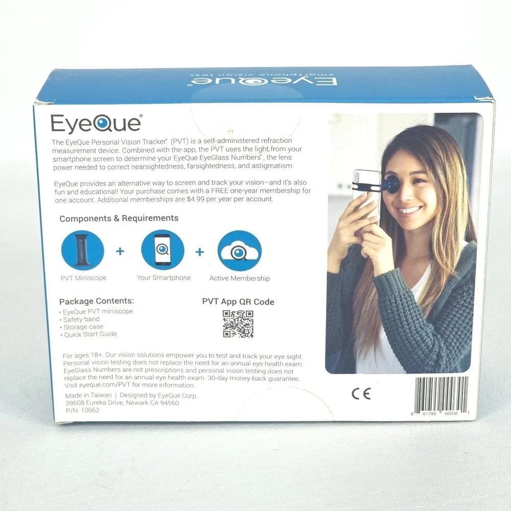 NEW EyeQue Personal Vision Tracker Ophthalmic Refractometer Home Test Kit Sealed